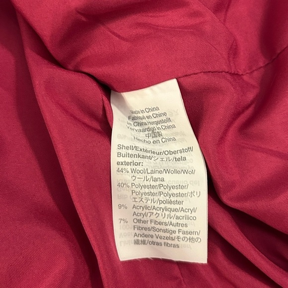 NWOT J. Crew wool blend pea coat in neon plum - Picture 8 of 9